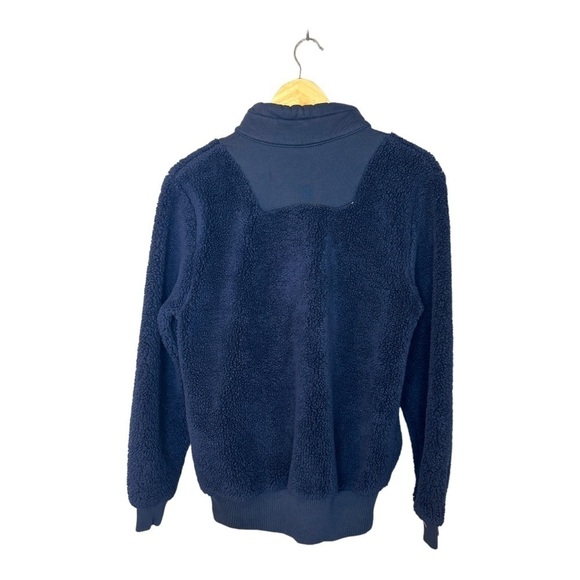 Sweaty Betty Navy Blue Quarter Zip Sherpa Pullover Sweatshirt Size 6 - Picture 8 of 9